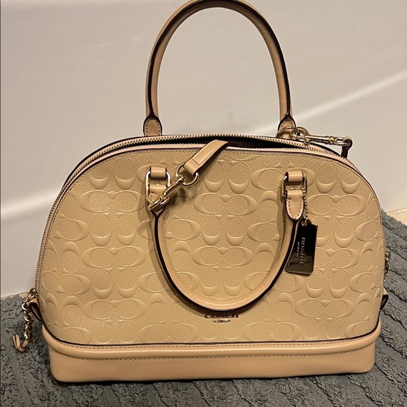 Coach Handbags - Coach Cream Embossed Satchel